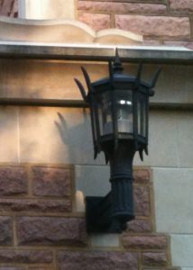 Outside Building lamp at entrance of Rudolph Hall at Washington University