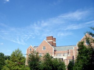 Rudolph Hall with cirrus clouds
