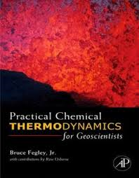 cover image of book Fegley Practical Chemical Thermodynamics showing a lava eruption